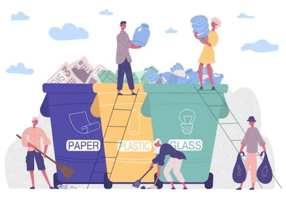 people-sorting-garbage-protecting-environment-from-plastic-solution-collecting-sorting-recycling-garbage-activists-vector-illustration-characters-keep-environment-clean-gathering-litter_229548-2004